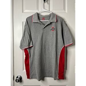 Spike Sports Ohio State University Gray Cotton Polo Shirt Sz: Large